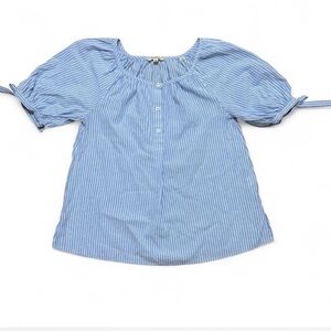 Max Studio Blue Striped Blouse